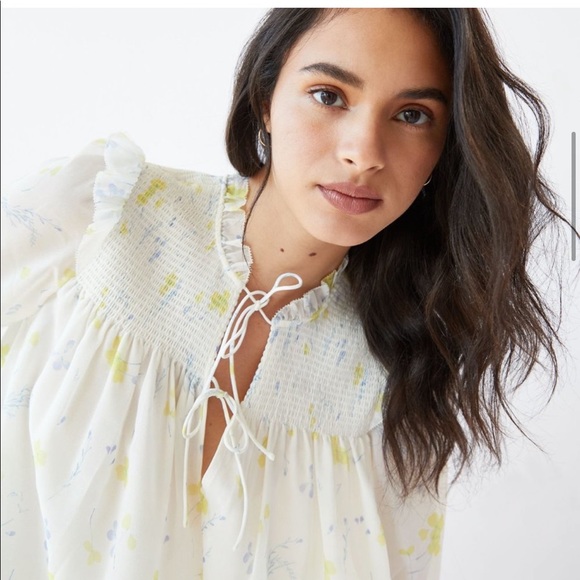 Aritzia Wilfred Castello Chiffon ruffle blouse S - Picture 3 of 10